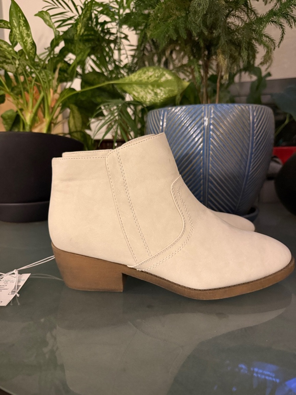 Maurices Abigail Women’s Cream Ankle Boots - Classic Chelsea Style